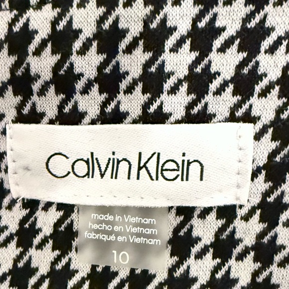 Calvin Klein Black and White Houndstooth Mini Dress Size 10 - Picture 3 of 5